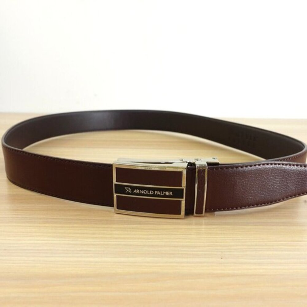 Classic Brown Leather Golf Belt 30 Formal Ratchet No Hole Slide ARNOLD‎ PALMER
